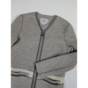 Ports 1961 Wool Lamb Skin Zipper Jacket Trench Coat Grey Size 0 2010 RTW Runway